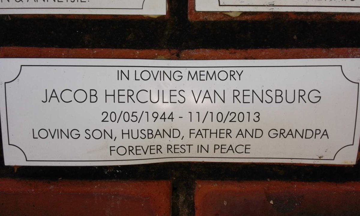 RENSBURG Jacob Hercules, van 1944-2013