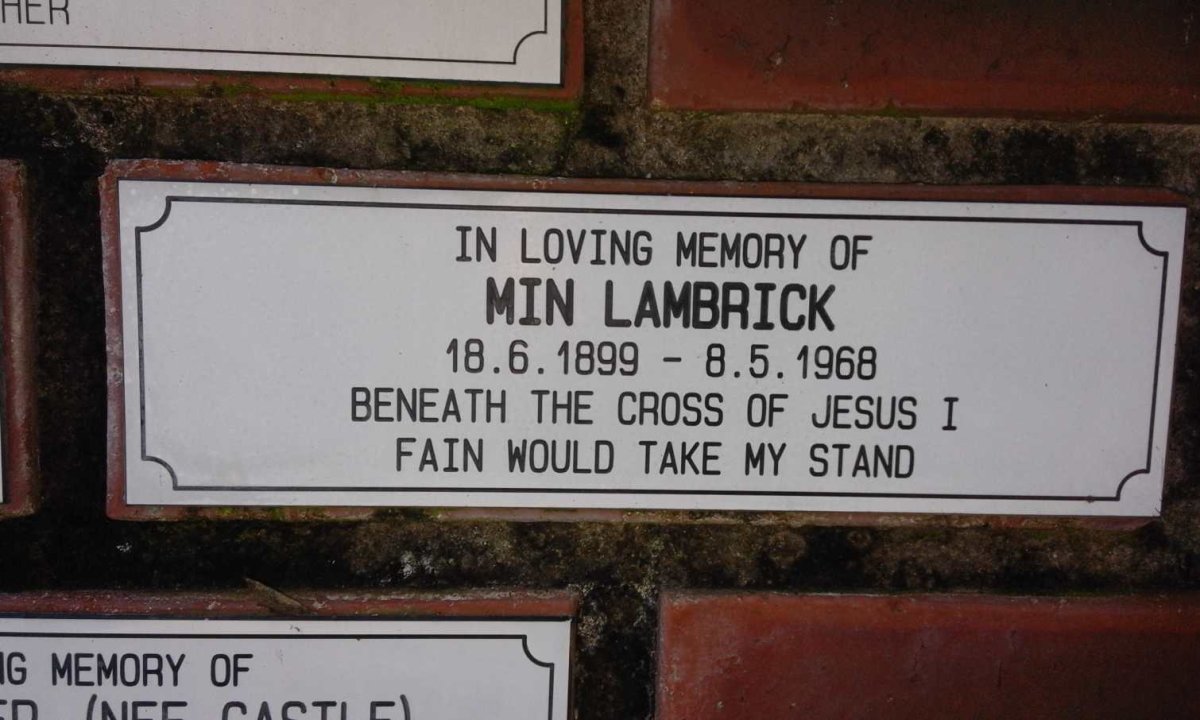 LAMBRICK Min 1899-1968