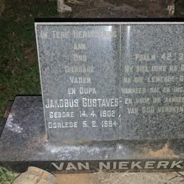 NIEKERK Jacobus Gustaves 1902-1984
