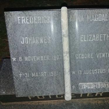 POTGIETER Johannes 1907-1981 & Anna Magdalena Elizabeth nee VENTER 1907-1981