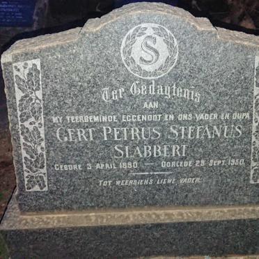 SLABBERT Gert Petrus Stefanus 1890-1950