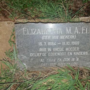 ELS Elizabetha M.A. nee VAN NIEKERK 1884-1969