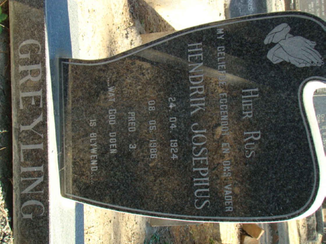 GREYLING Hendrik Josephus 1924-1986