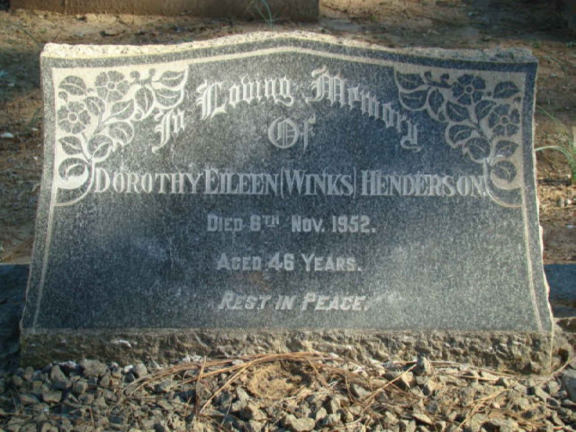 HENDERSON Dorothy Eileen nee WINKS -1952