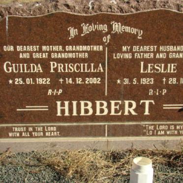 HIBBERT Leslie 1923-1991 &amp; Guilda Priscilla 1922-2002