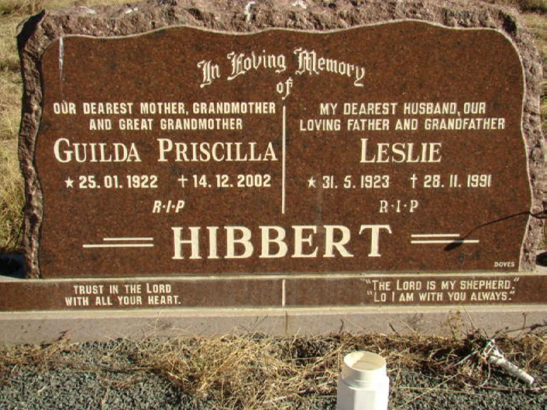 HIBBERT Leslie 1923-1991 &amp; Guilda Priscilla 1922-2002