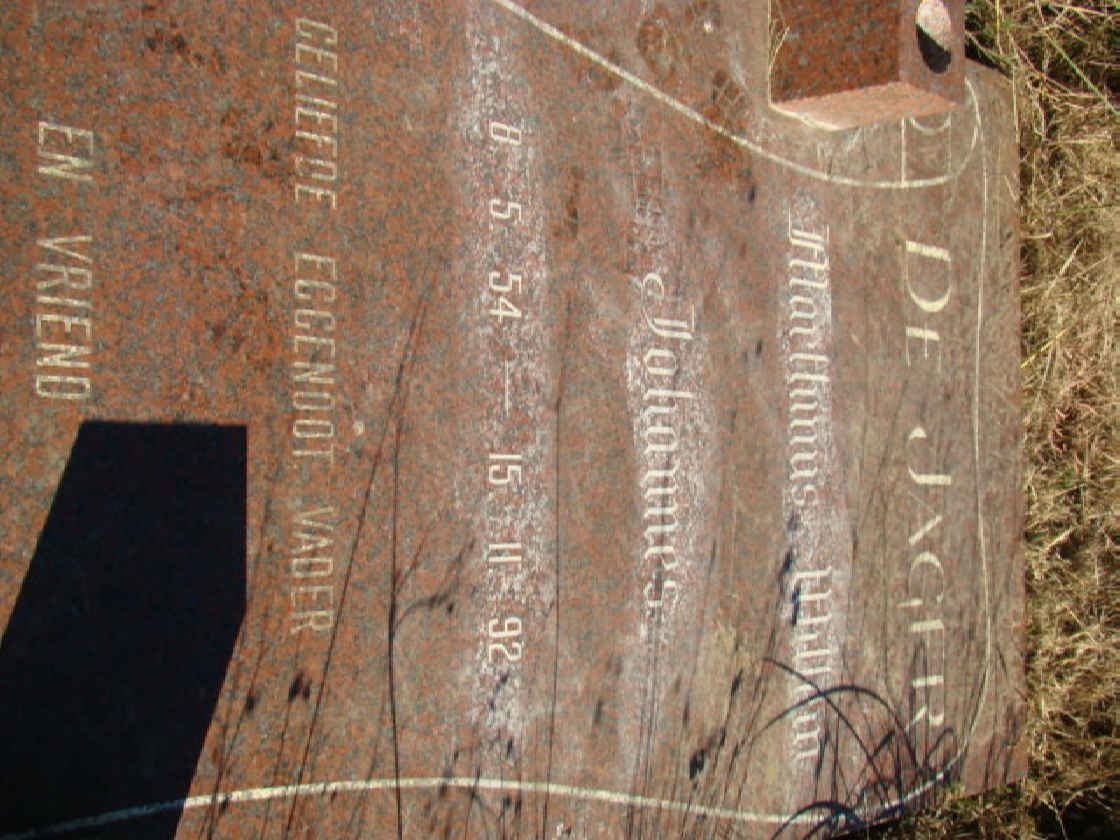 JAGER Marthinus Willem Johannes, de 1954-1992