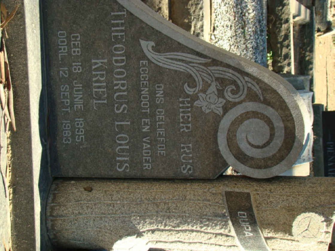 KRIEL Theodorus Louis 1895-1963