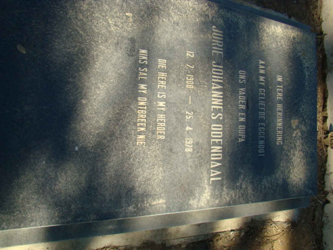 ODENDAAL Jurie Johannes 1908-1978