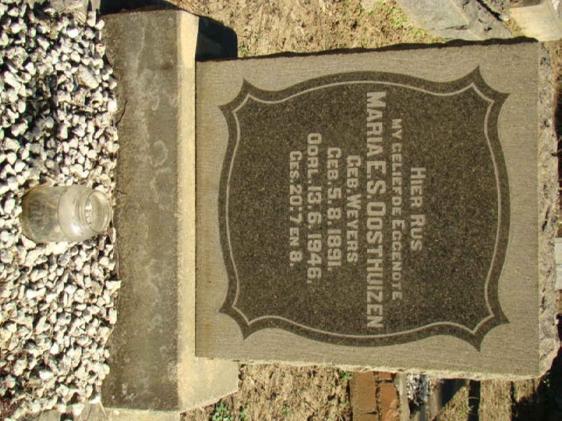OOSTHUIZEN Maria E.S. nee WEYERS 1891-1946