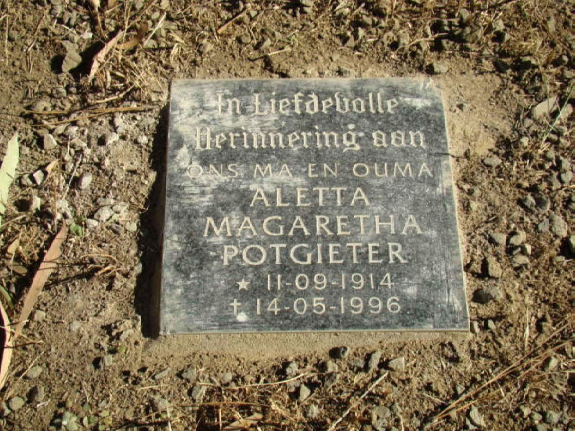 POTGIETER Johannes Christoffel 1910-1968 &amp; Aletta Magaretha 1914-1996