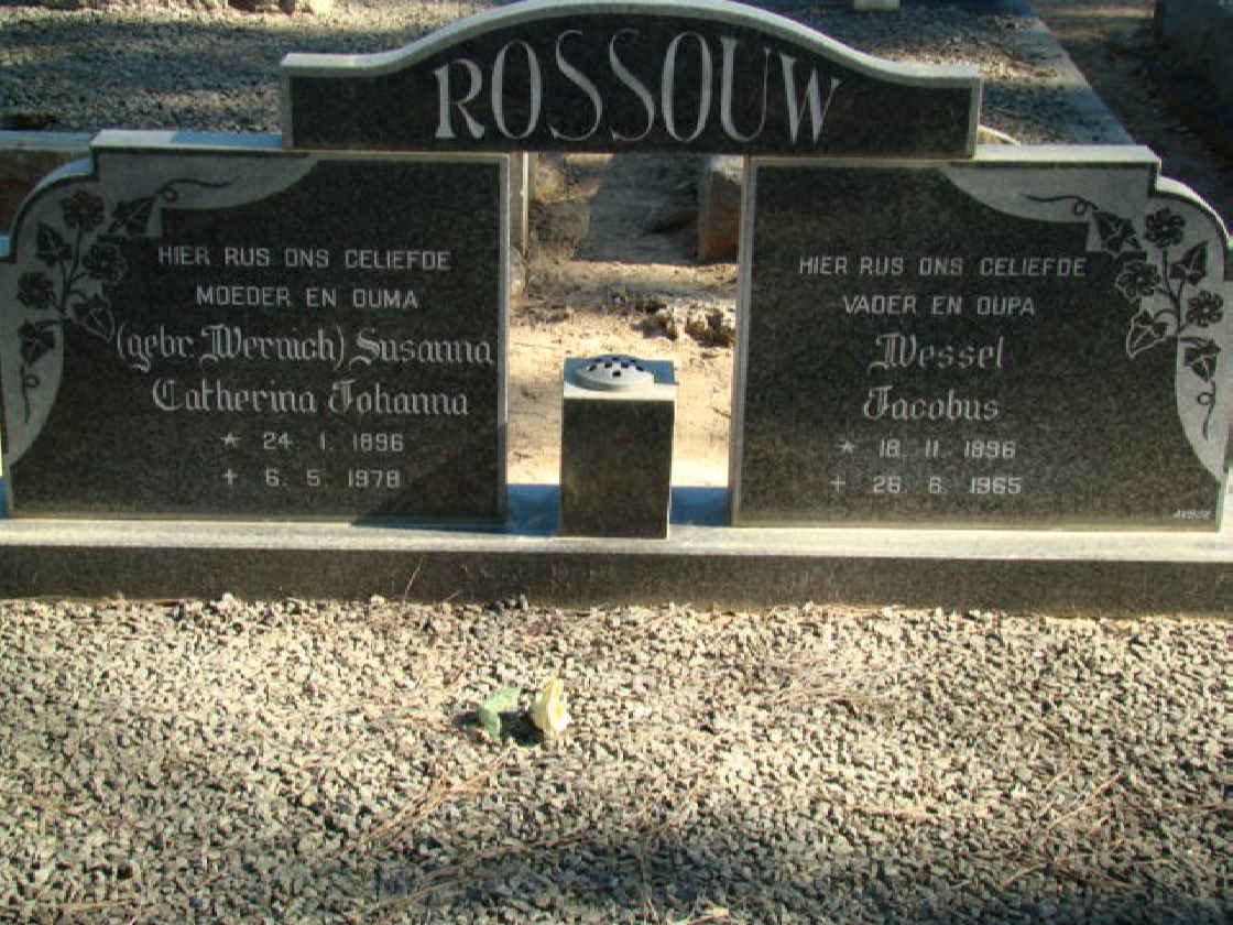 ROSSOUW Wessel Jacobus 1896-1965 &amp; Susanna Catherina Johanna WERNICH 1896-1978
