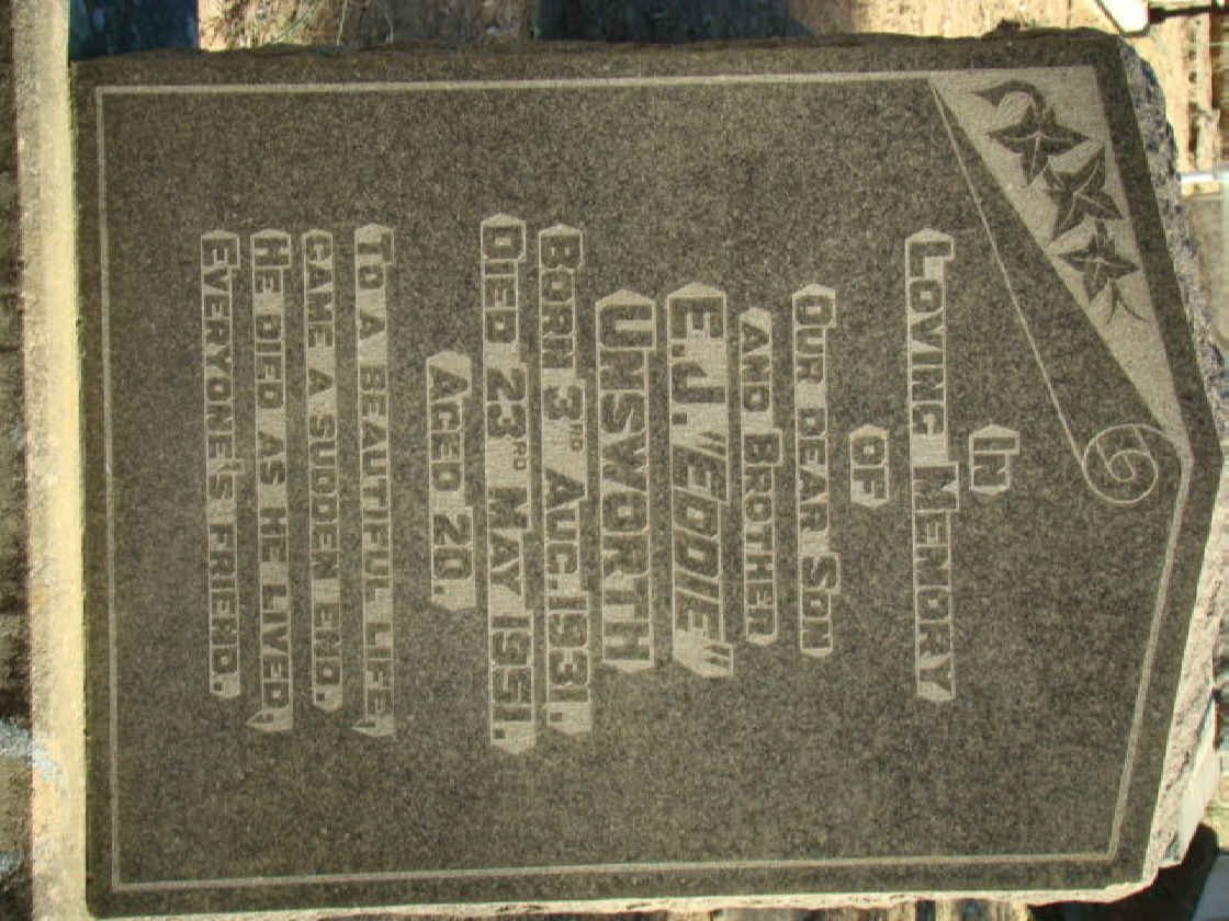 UNSWORTH E.J. 1931-1951