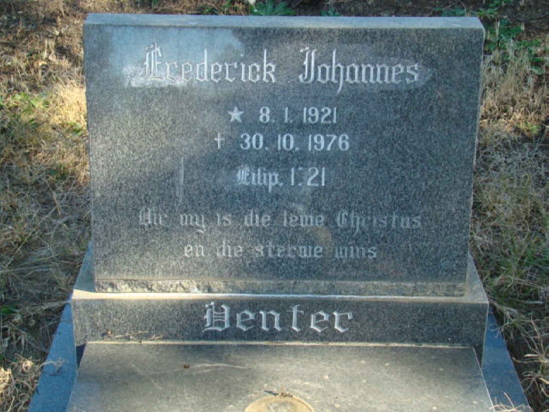 VENTER Frederick Johannes 1921-1976