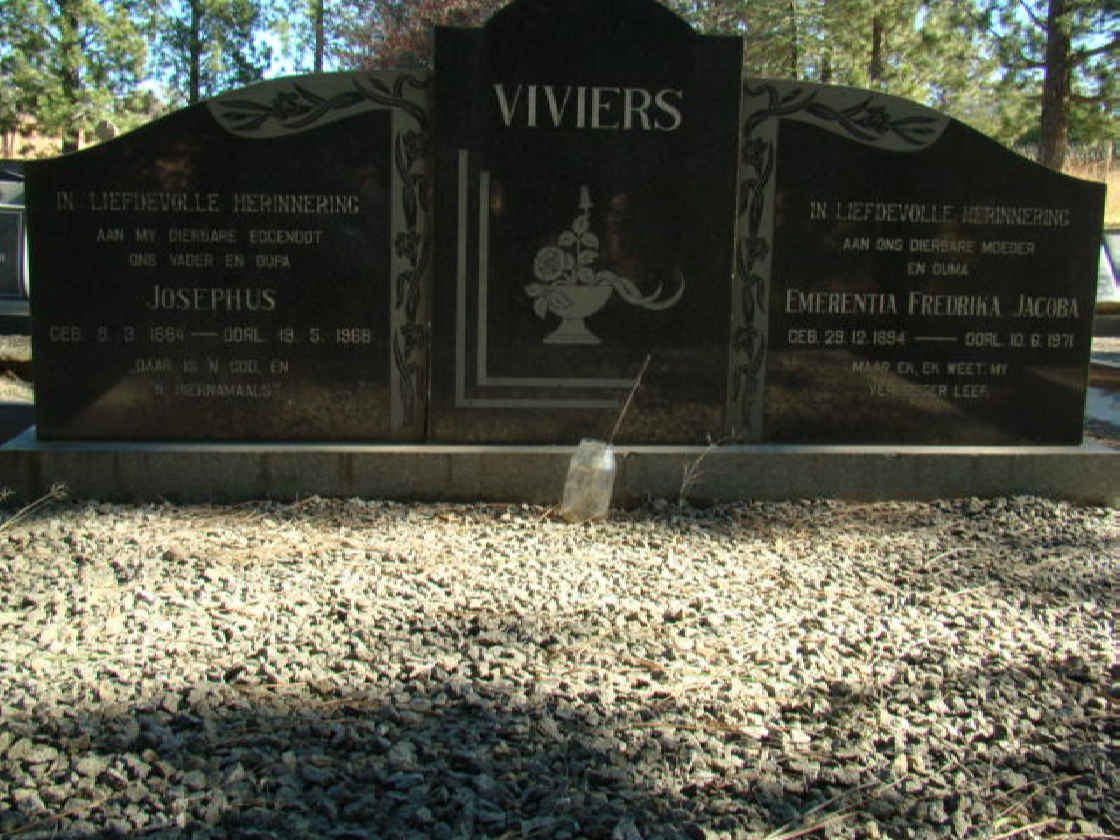 VIVIERS Josephus 1884-1968 &amp; Emerentia Fredrika Jacoba 1894-1971