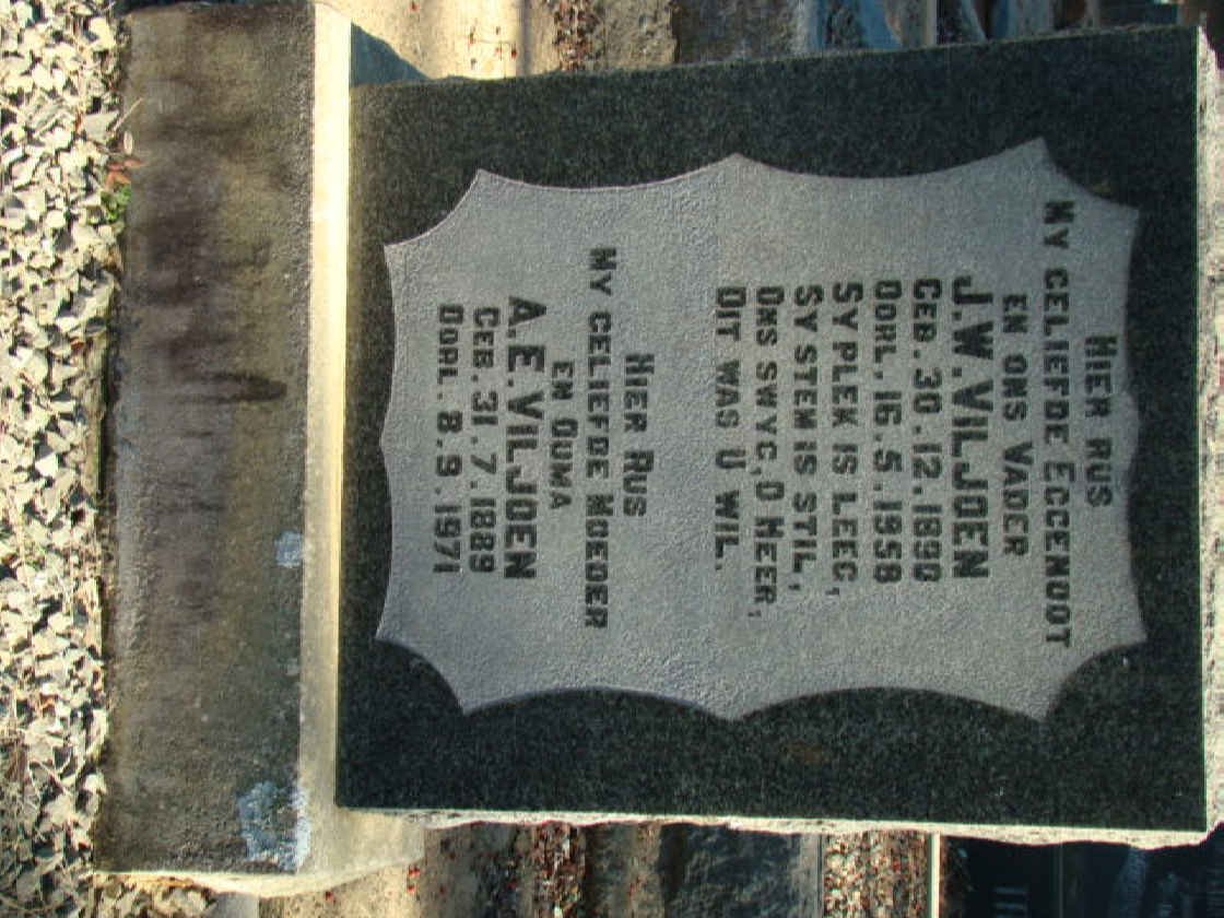 VILJOEN J.W. 1890-1958 &amp; A.E. 1889-1971