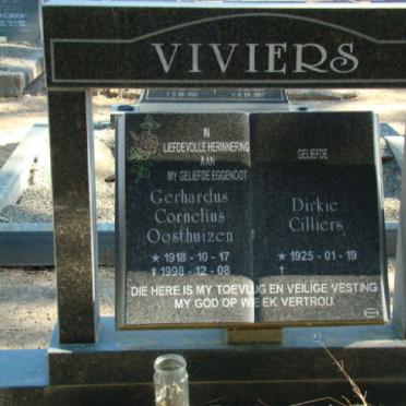 VIVIERS Gerhardus Cornelius Oosthuizen 1918-1998 &amp; Dirkie Cilliers 1925-