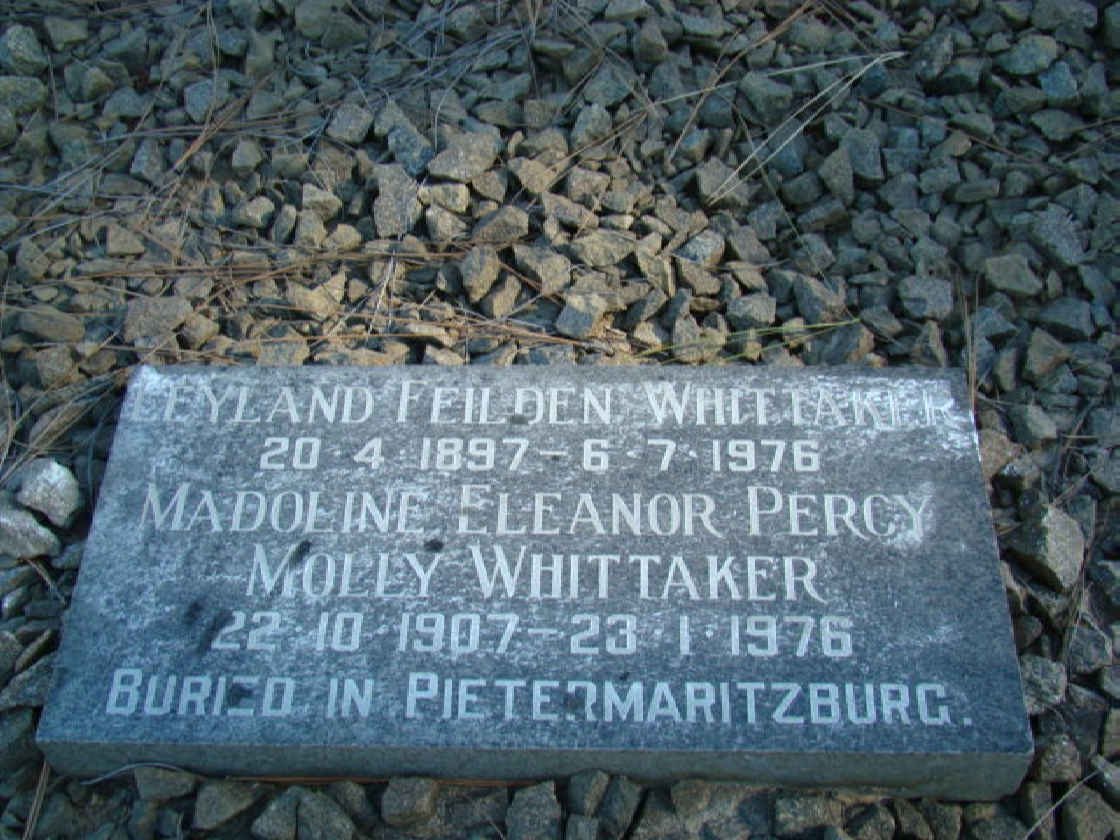 WHITTAKER Leyland Feilden 1897-1976 &amp; Madoline Eleanor Percy Molly 1907-1976