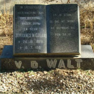 WALT Johannes Nicolaas, van der 1928-1981