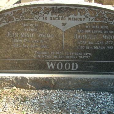 WOOD Jeremiah 1877-1962 &amp; Harriet 1877-1961