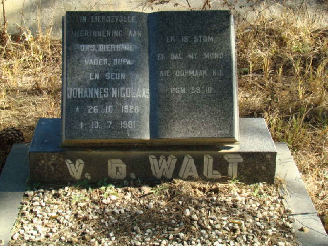 WALT Johannes Nicolaas, van der 1928-1981
