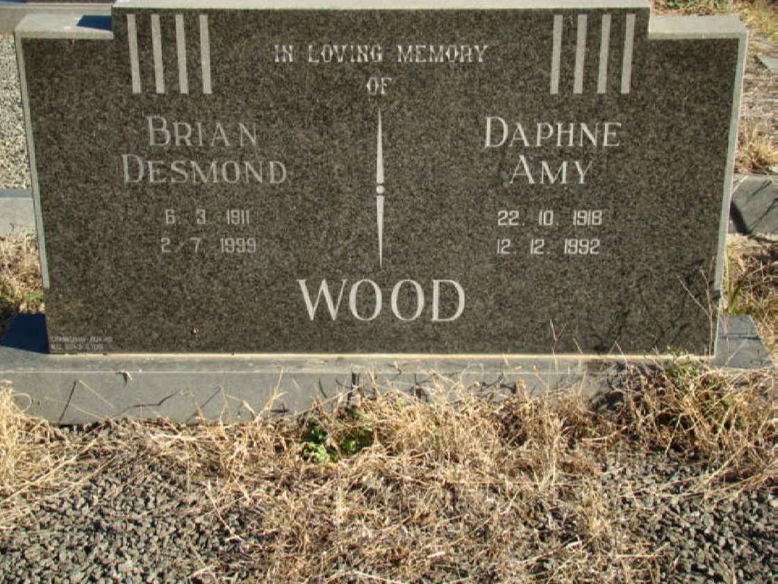 WOOD  Brian Desmond 1911-1999 &amp; Daphne Amy 1918-1992