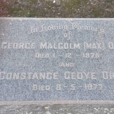 ORAM George Malcolm -1975 &amp; Constance Cedye -1977