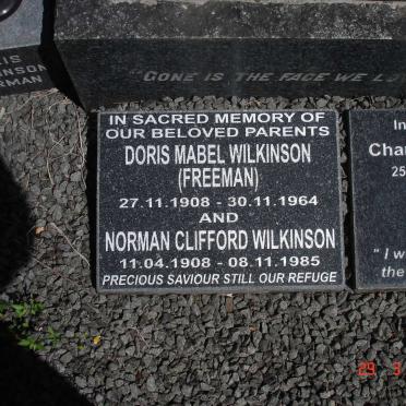 WILKINSON Norman Clifford 1908-1985 &amp; Doris Mabel FREEMAN 1908-1964