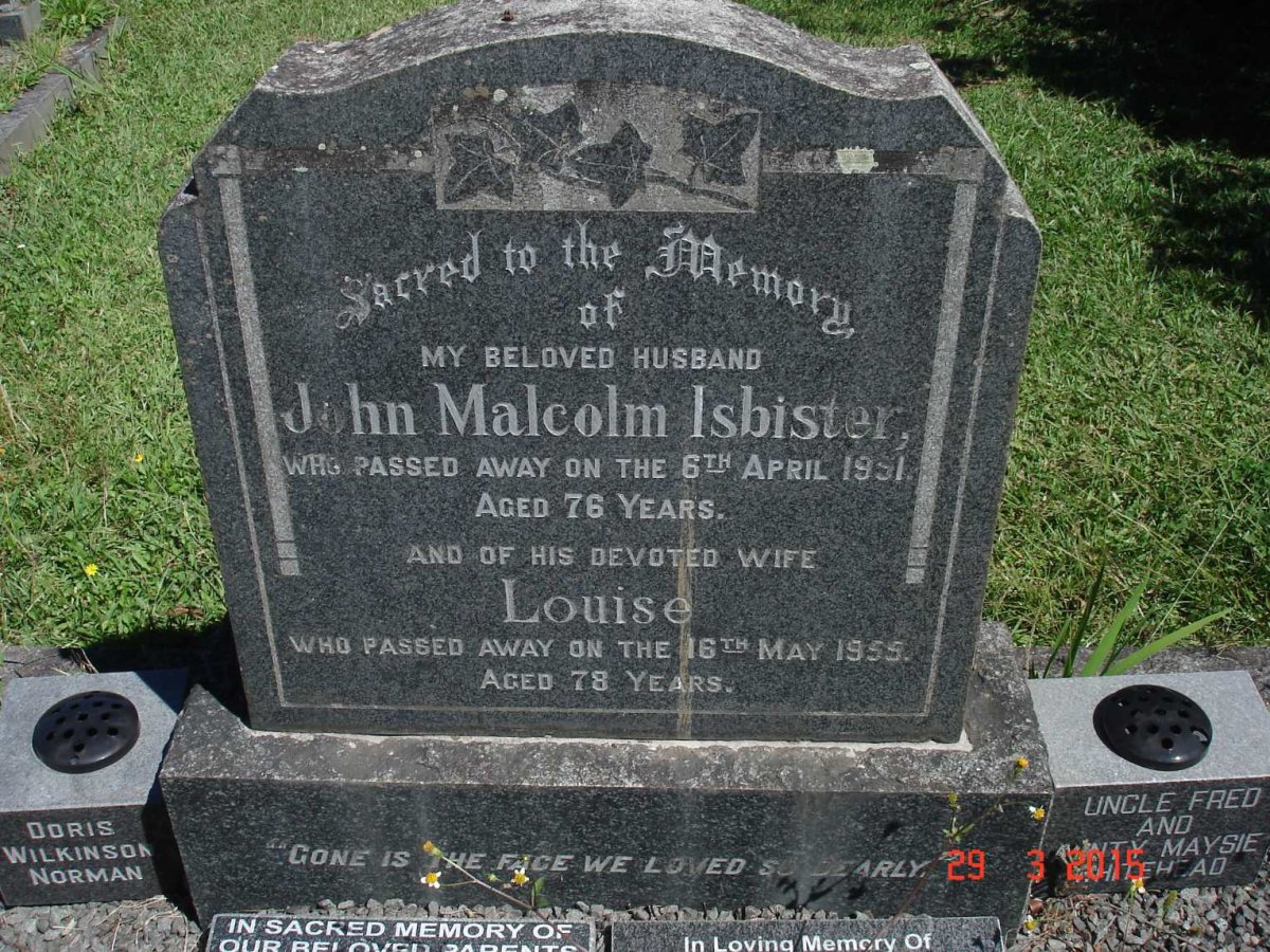 ISBISTER John Malcolm -1951 &amp; Louise -1955