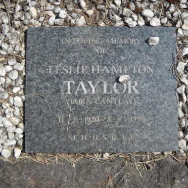 TAYLOR Leslie Hampton nee CANTLAY 1920-1998