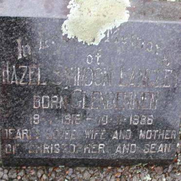 LANGLEY Hazel Swindon nee GLENDENNEN 1918-1986