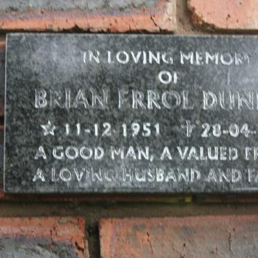 DUNBAR Brian Errol 1951-1932