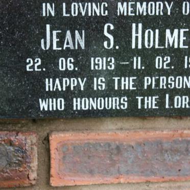 HOLMES Jean S. 1913-1998