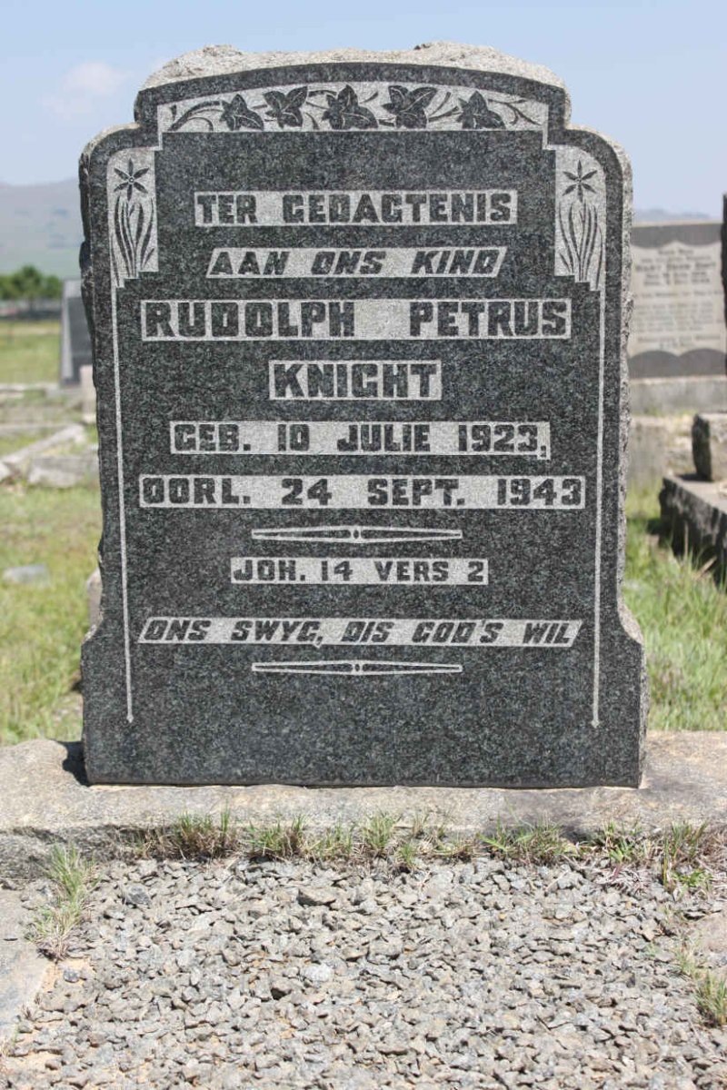 KNIGHT Rudolph Petrus 1923-1943