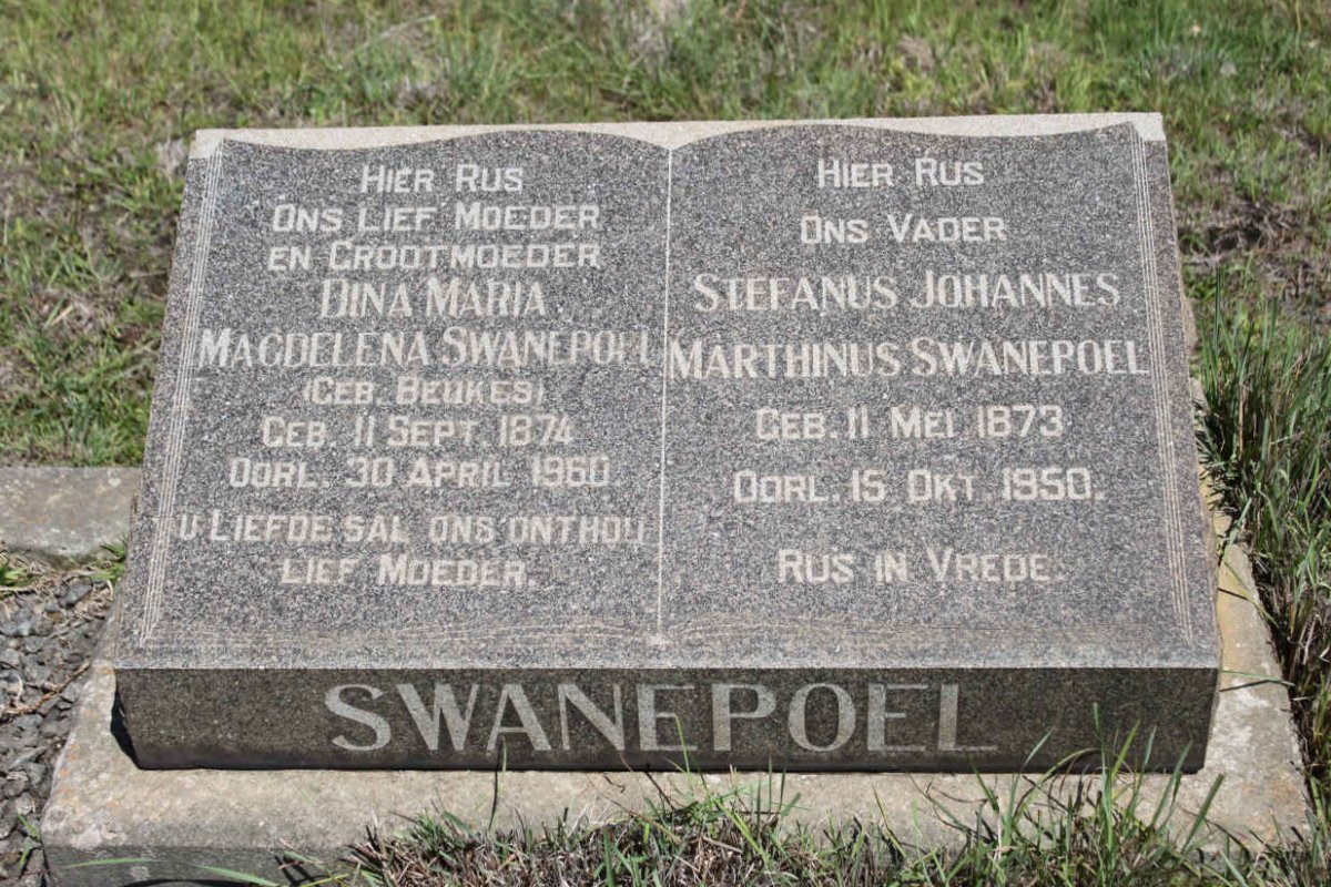 SWANEPOEL Stefanus Johannes Marthinus 1873-1950 &amp; Dina Maria Magdelena BEUKES 1674-1960