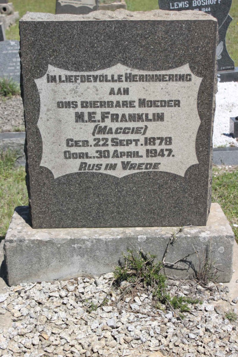 FRANKLIN M.E. 1878-1947