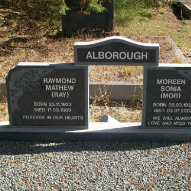 ALBOROUGH Raymond Mathew 1922-1989 &amp; Moreen Sonia 1926-2007