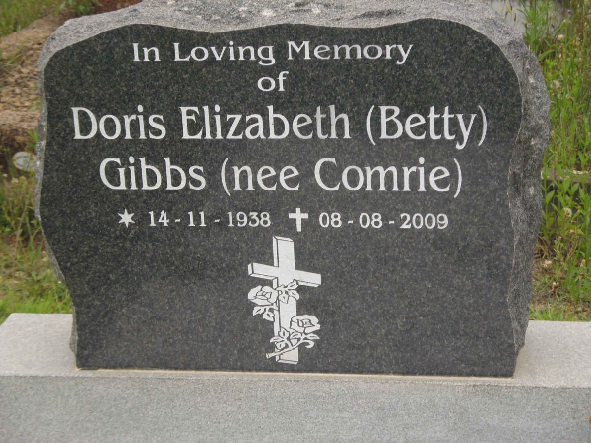 GIBBS Doris Elizabeth nee COMRIE 1938-2009