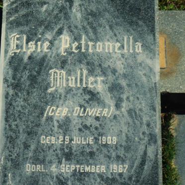 MULLER Elsie Petronella nee OLIVIER 1908-1967