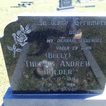 HOLDER Theunis Andrew 1931-1986