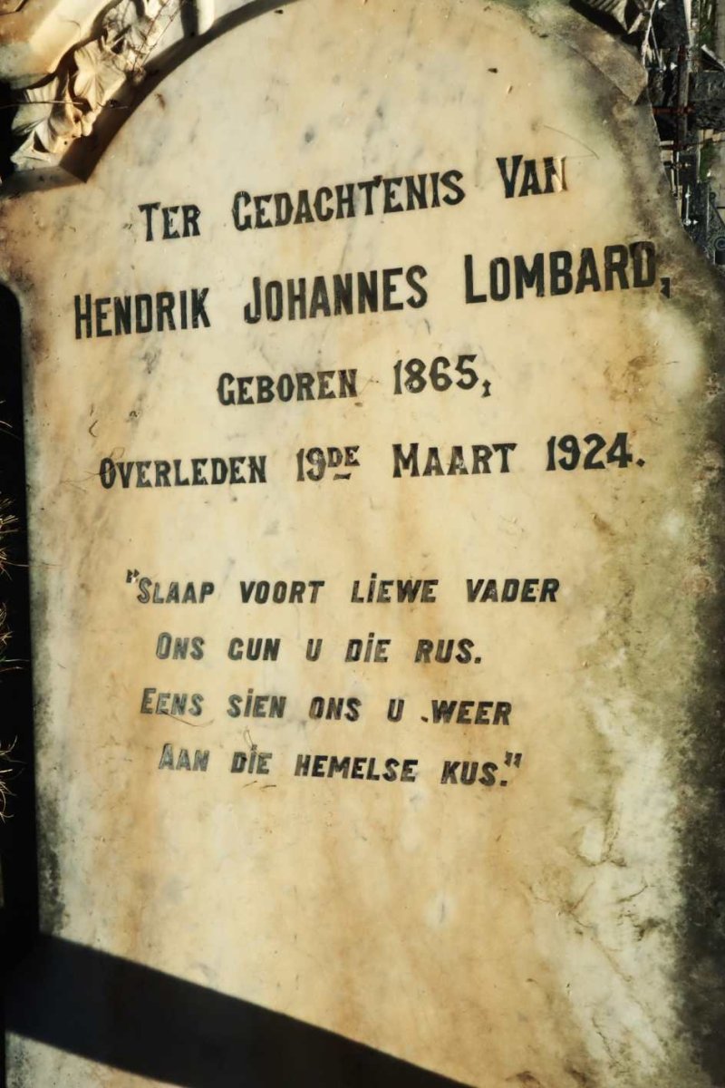 LOMBARD Hendrik Johannes 1865-1924