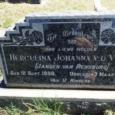 VYVER Herculina Johanna, v.d. nee JANSEN VAN RENSBURG 1896-1944
