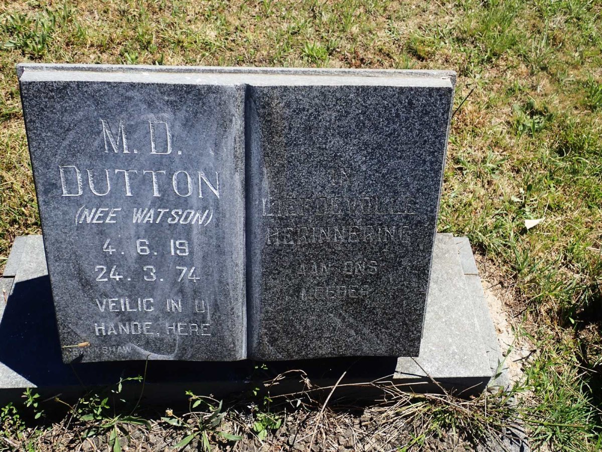 DUTTON M.D. nee WATSON 1919-1974