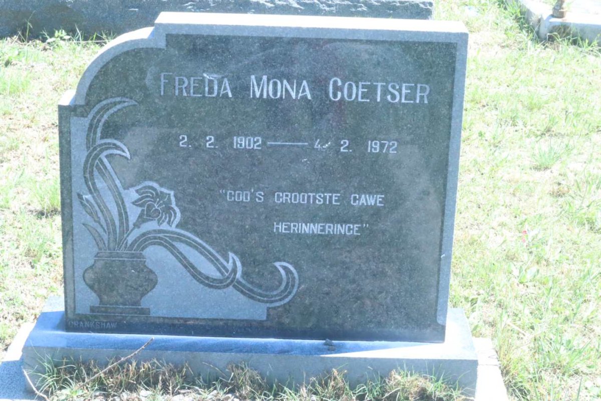 COETSER Freda Mona 1902-1972