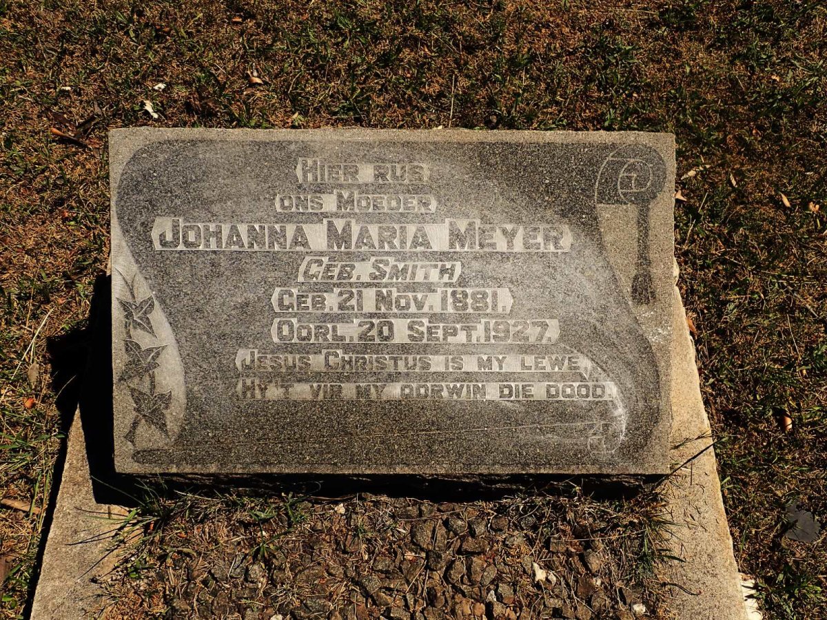 MEYER Johanna Maria nee SMITH 1881-1927