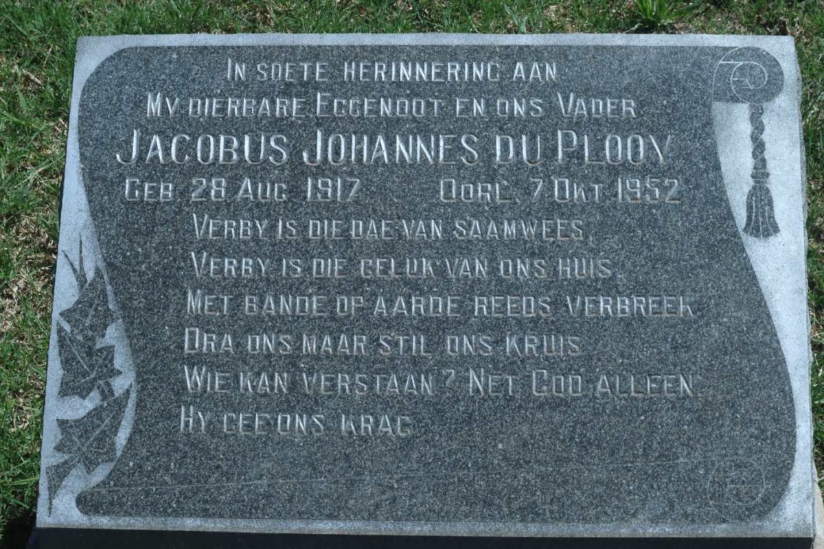 PLOOY Jacobus Johannes, du 1917-1952