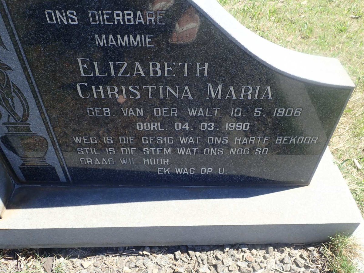 MARX Frans Hercules 1891-1971 &amp; Elizabeth Christina Maria 1906-1990