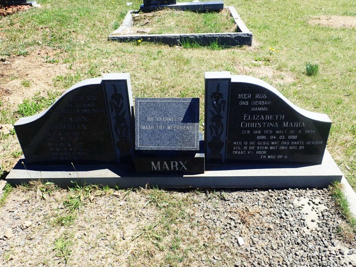 MARX Frans Hercules 1891-1971 &amp; Elizabeth Christina Maria 1906-1990