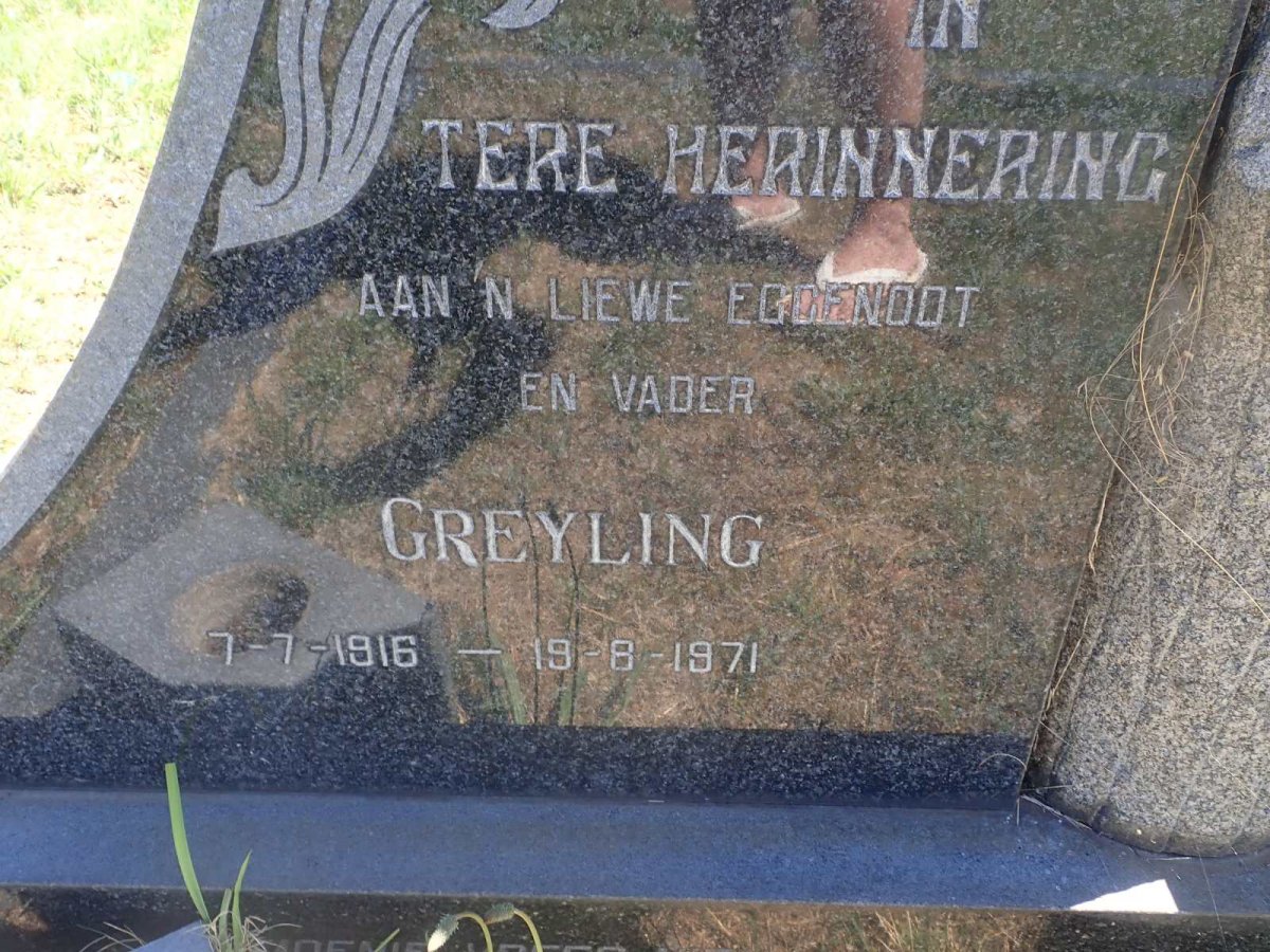 PEDLAR Greyling 1918-1971 &amp; Sarie 1923-2011