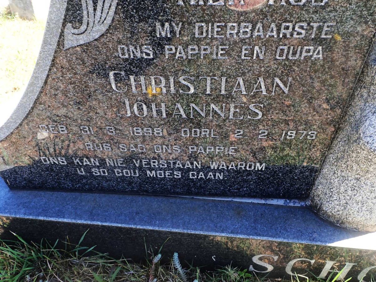 SCHOEMAN Christiaan Johannes 1898-1973 &amp; Cathrina Jacoba WIESNER 1905-1990